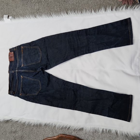 NUDIE BUTTON GRIM TIM ORGANIC DRY NAVY JEAN - Picture 8 of 14